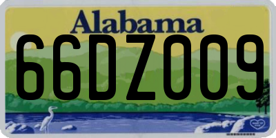 AL license plate 66DZ009