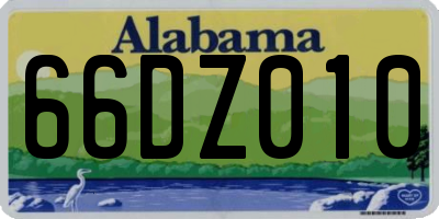 AL license plate 66DZ010