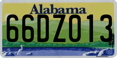 AL license plate 66DZ013