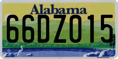 AL license plate 66DZ015