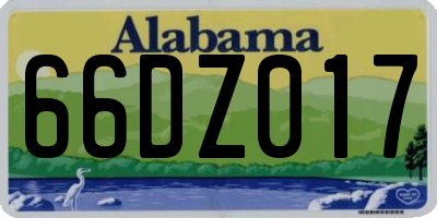 AL license plate 66DZ017