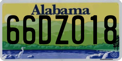 AL license plate 66DZ018