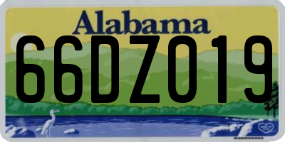 AL license plate 66DZ019