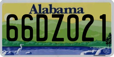 AL license plate 66DZ021