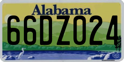 AL license plate 66DZ024