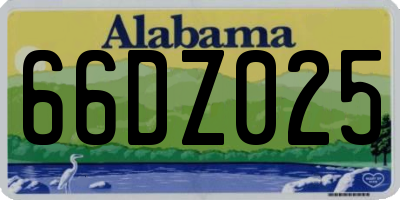 AL license plate 66DZ025