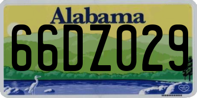 AL license plate 66DZ029