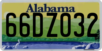 AL license plate 66DZ032