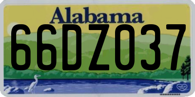 AL license plate 66DZ037
