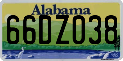 AL license plate 66DZ038