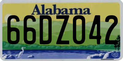 AL license plate 66DZ042