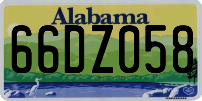 AL license plate 66DZ058
