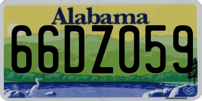 AL license plate 66DZ059