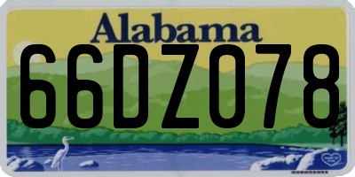 AL license plate 66DZ078