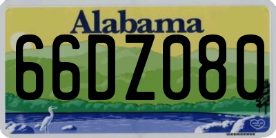 AL license plate 66DZ080