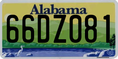 AL license plate 66DZ081