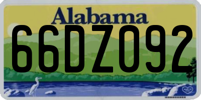 AL license plate 66DZ092