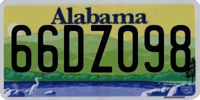 AL license plate 66DZ098
