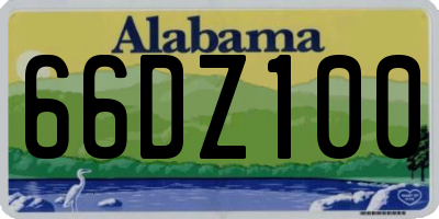 AL license plate 66DZ100