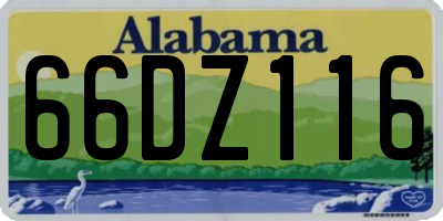 AL license plate 66DZ116