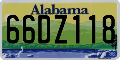 AL license plate 66DZ118