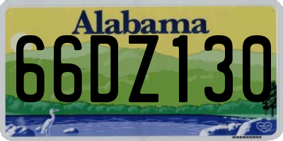 AL license plate 66DZ130