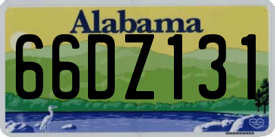 AL license plate 66DZ131