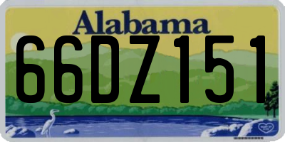 AL license plate 66DZ151