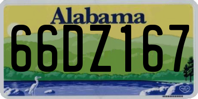 AL license plate 66DZ167