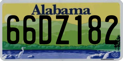 AL license plate 66DZ182