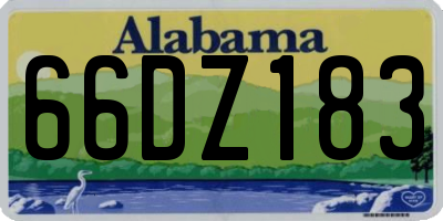 AL license plate 66DZ183