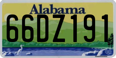 AL license plate 66DZ191