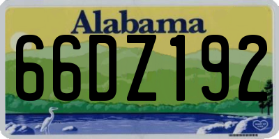 AL license plate 66DZ192