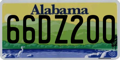 AL license plate 66DZ200