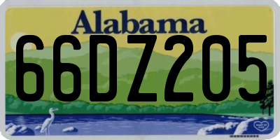 AL license plate 66DZ205
