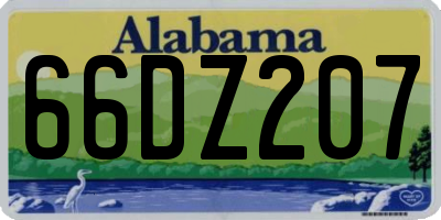 AL license plate 66DZ207