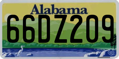 AL license plate 66DZ209