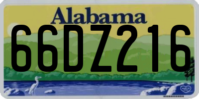 AL license plate 66DZ216