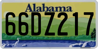 AL license plate 66DZ217