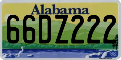 AL license plate 66DZ222
