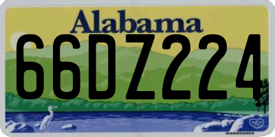 AL license plate 66DZ224