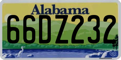 AL license plate 66DZ232