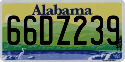 AL license plate 66DZ239