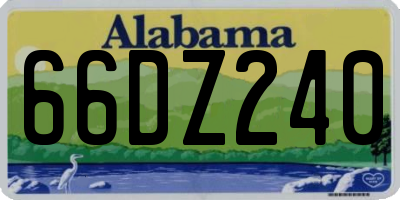 AL license plate 66DZ240