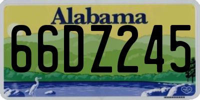 AL license plate 66DZ245