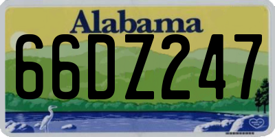 AL license plate 66DZ247