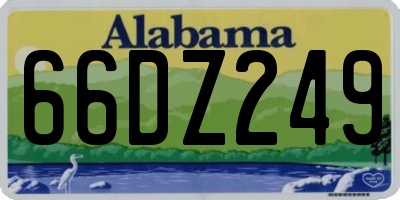 AL license plate 66DZ249