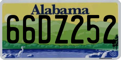 AL license plate 66DZ252