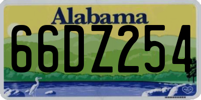 AL license plate 66DZ254