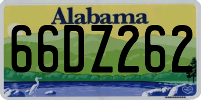 AL license plate 66DZ262